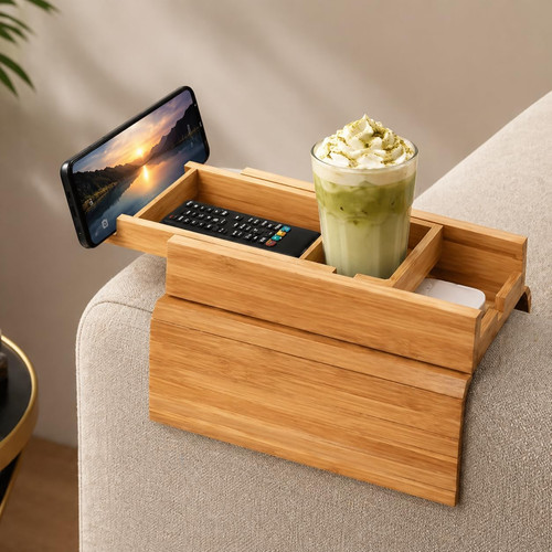 Bamboo sofa arm - bamboo, tray,