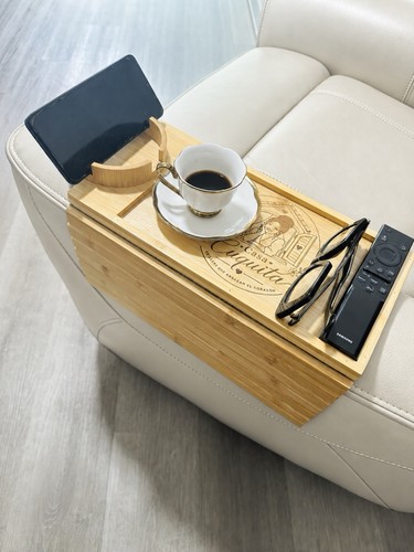 Bamboo sofa arm tray table - bamboo,