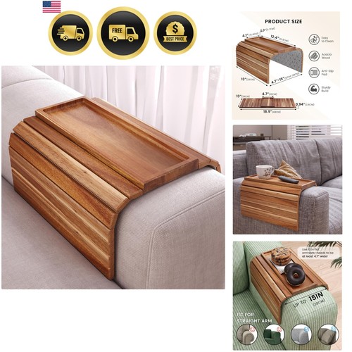 Sofa arm tray - tray,acacia, wood