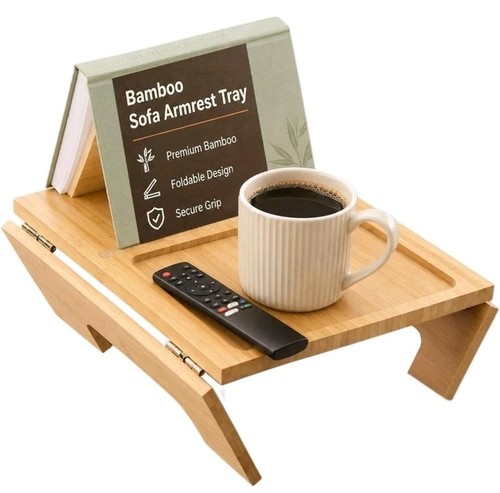 Couch armrest table bamboo - couch,