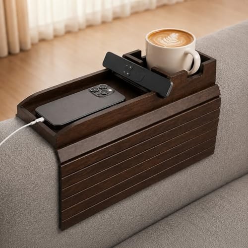 Bamboo couch arm tray - arm, cup
