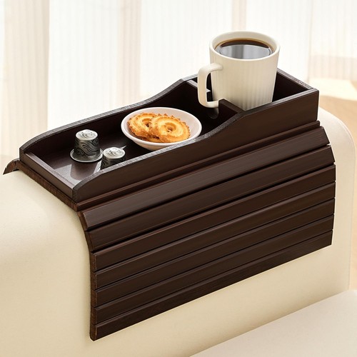 Bamboo couch cup holder - holder, arm