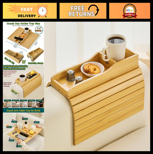 Bamboo couch arm tray - tray,