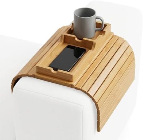 Bamboo sofa armrest tray - bamboo,