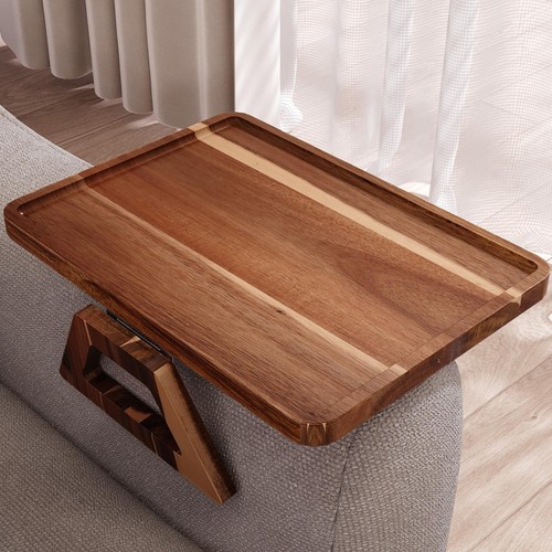 Acacia wood couch arm - wood,