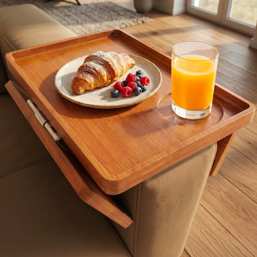 Bamboo couch arm tray - bamboo, (2-in-1)