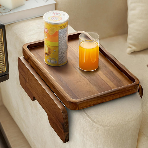 Acacia wood sofa armrest tray - sofa,
