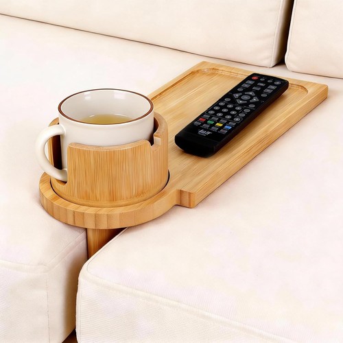 Bamboo sofa armrest tray - bamboo,