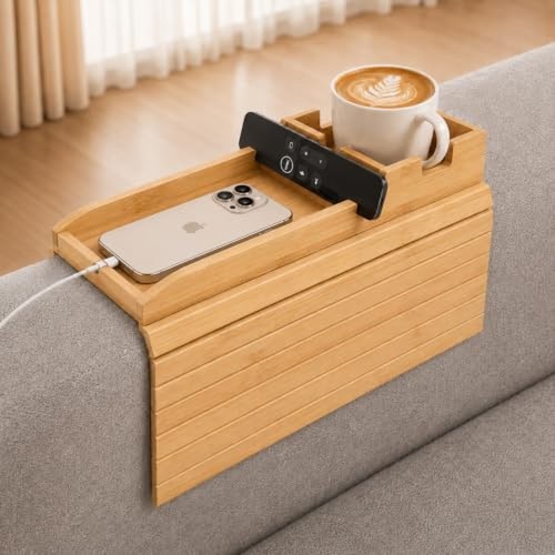 Bamboo couch arm tray with - arm,