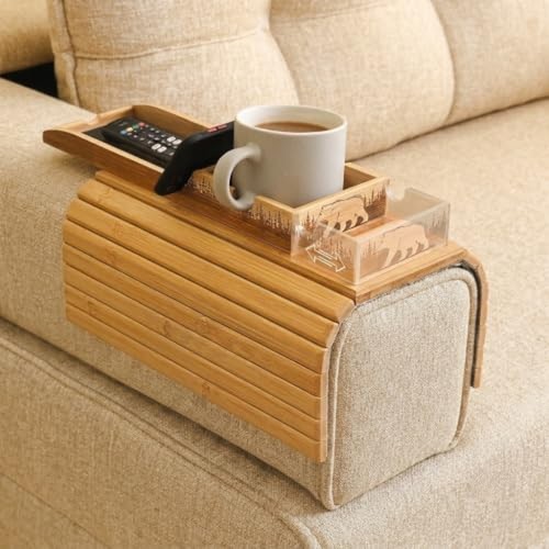 Bamboo couch armrest - couch, table