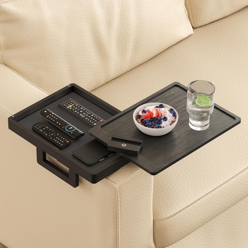 Black couch arm tray - black,