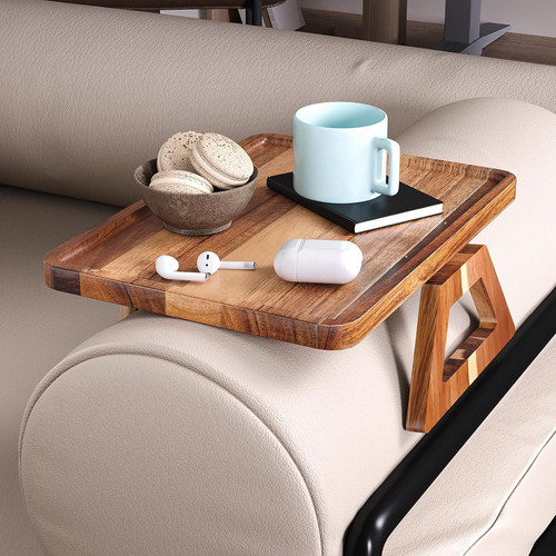 Acacia wood couch - wood, arm