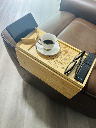 Bamboo sofa arm tray table - bamboo,