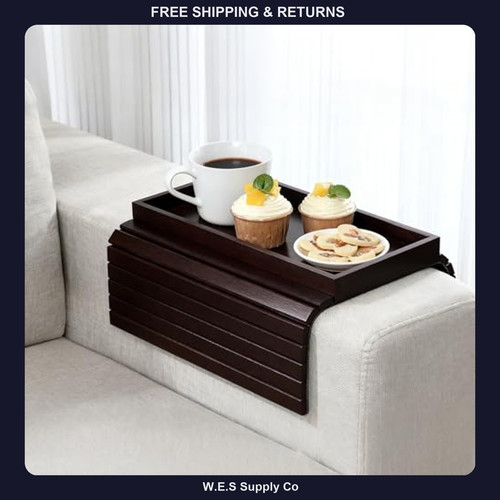 Bamboo couch arm tray foldable - bamboo,