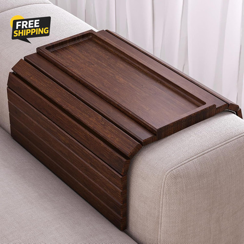 Bamboo folding sofa arm tray - bamboo,
