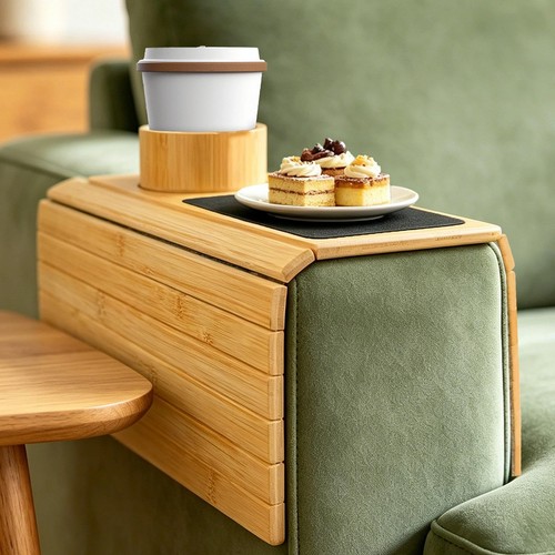 Couch armrest table with - armrest, cup